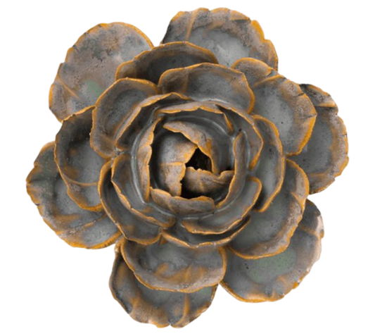 Pale Blue English Rose Ceramic Wall Flower