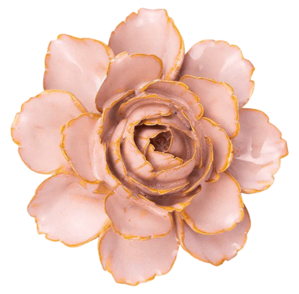 Rose Pink Camellia Ceramic Wall Flower