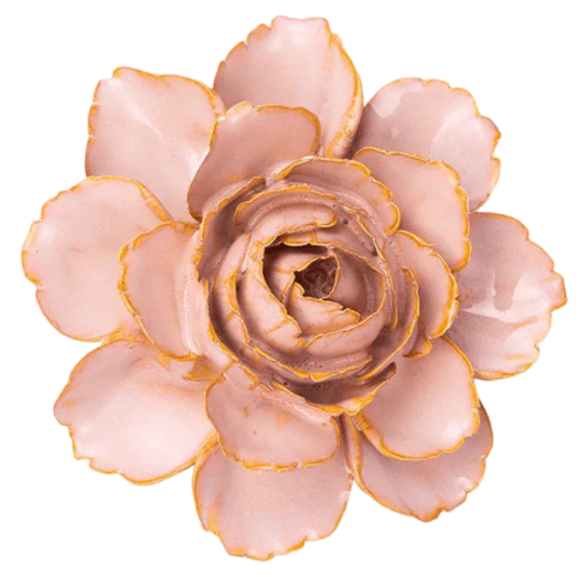 Rose Pink Camellia Ceramic Wall Flower